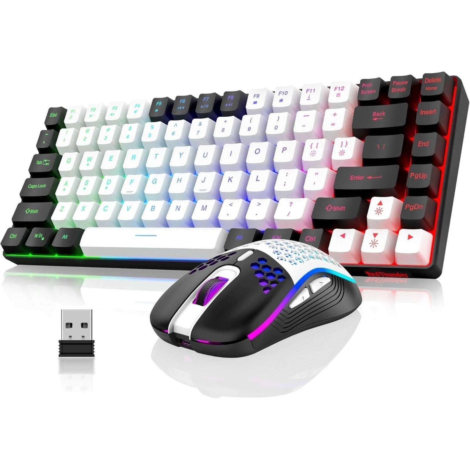Red Thunder K84 Wireless Gaming Keyboard & Mouse Combo Rainbow Backlight Compact