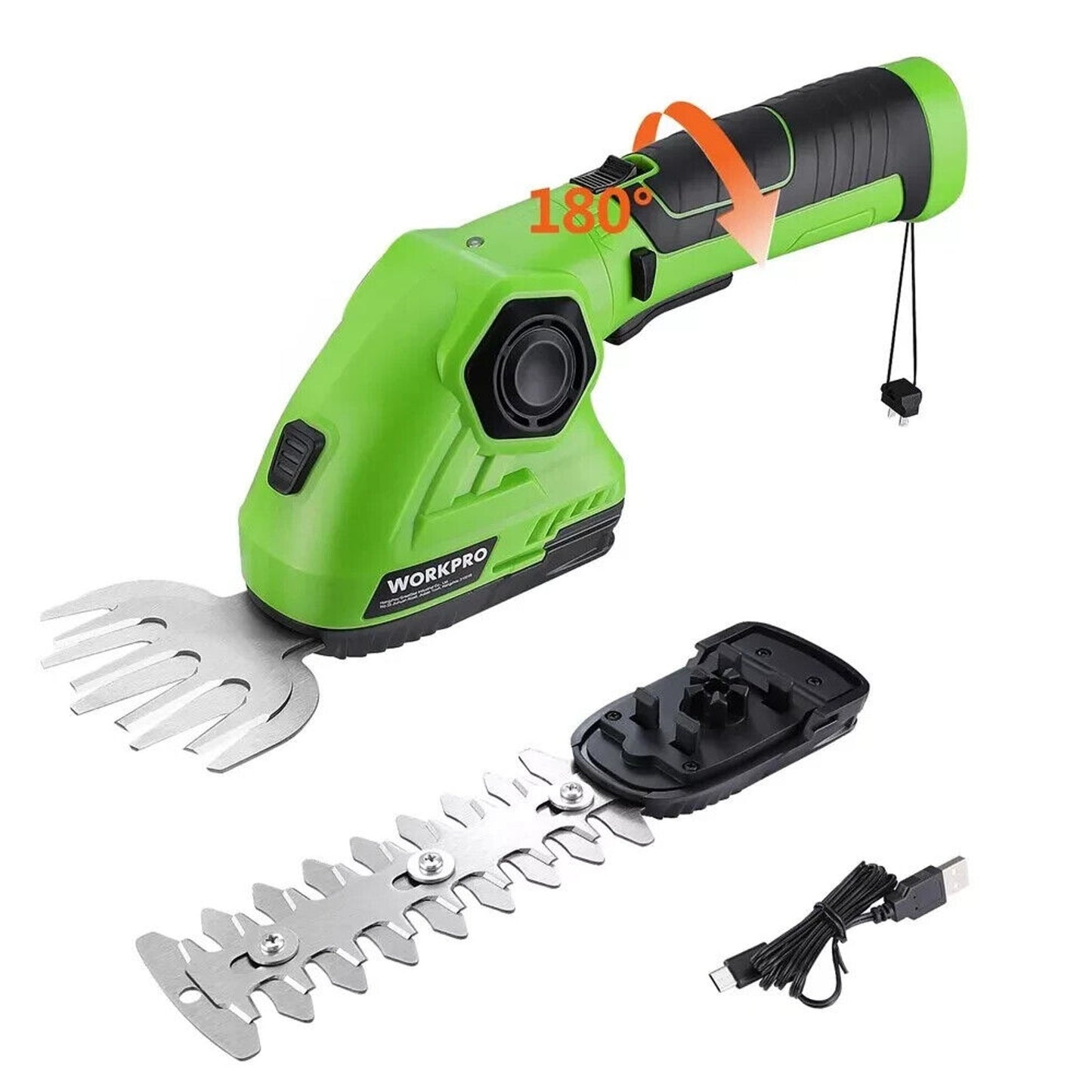 WORKPRO 7.2V Cordless Grass Shear Shrubbery Hedge 2-in-1 Electric Shear Trimmer