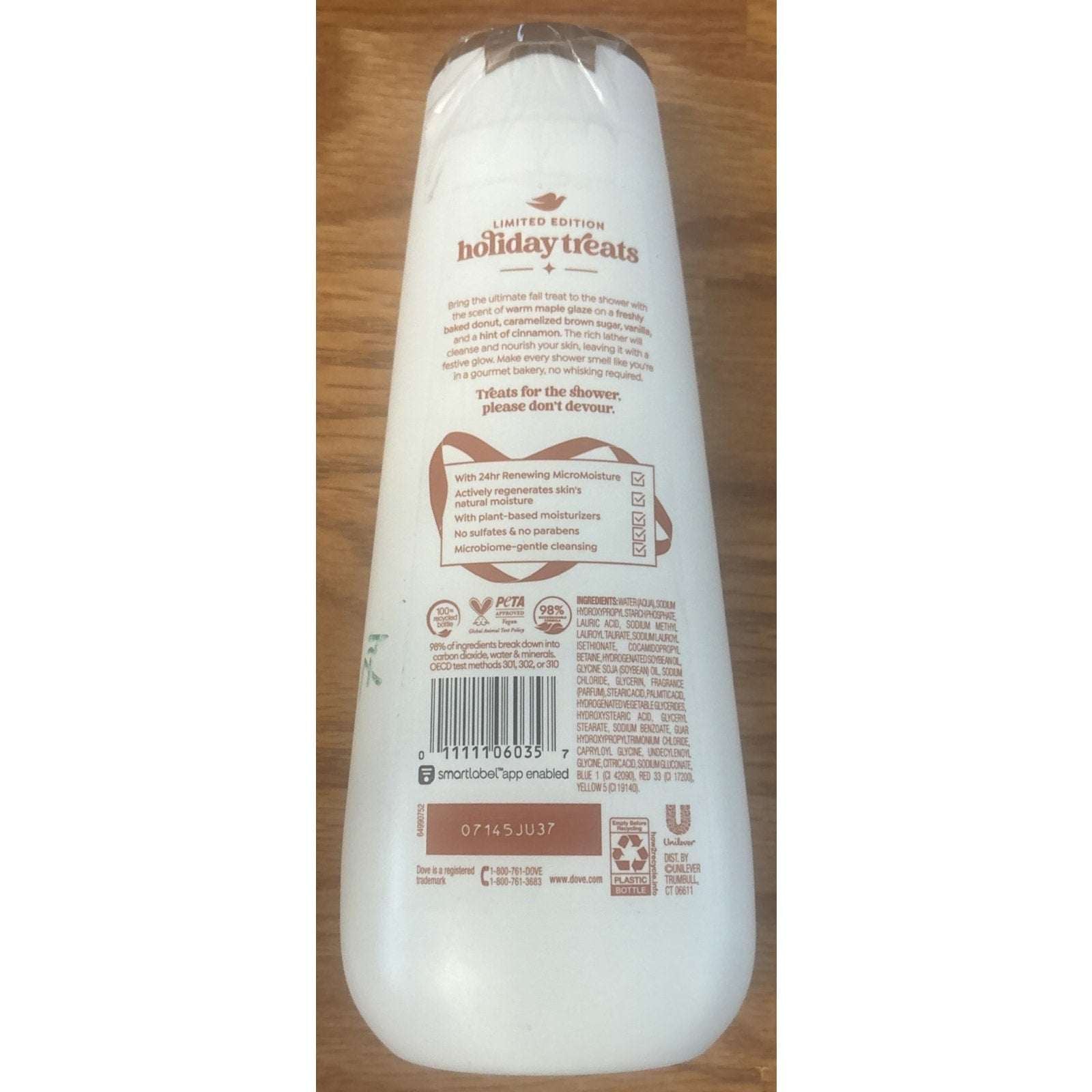 2PC Dove Limited Edition Maple Glazed Donut Body Wash & Body Scrub Set