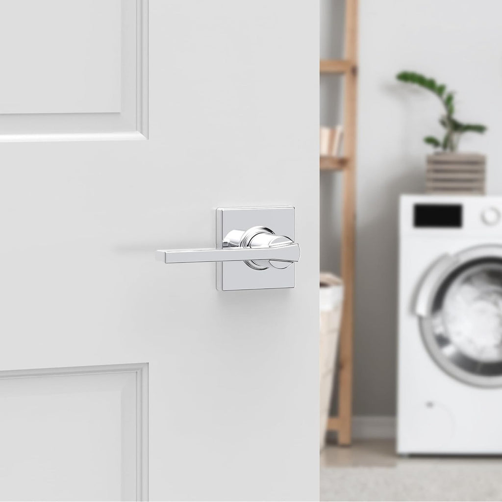 2 Kwikset 92001-605 Casey Passage Hallway Closet Door Square Lever Set in Chrome
