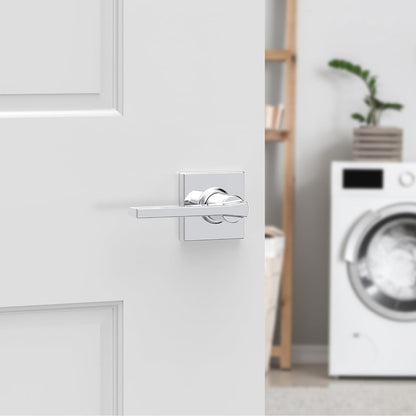 2 Kwikset 92001-605 Casey Passage Hallway Closet Door Square Lever Set in Chrome