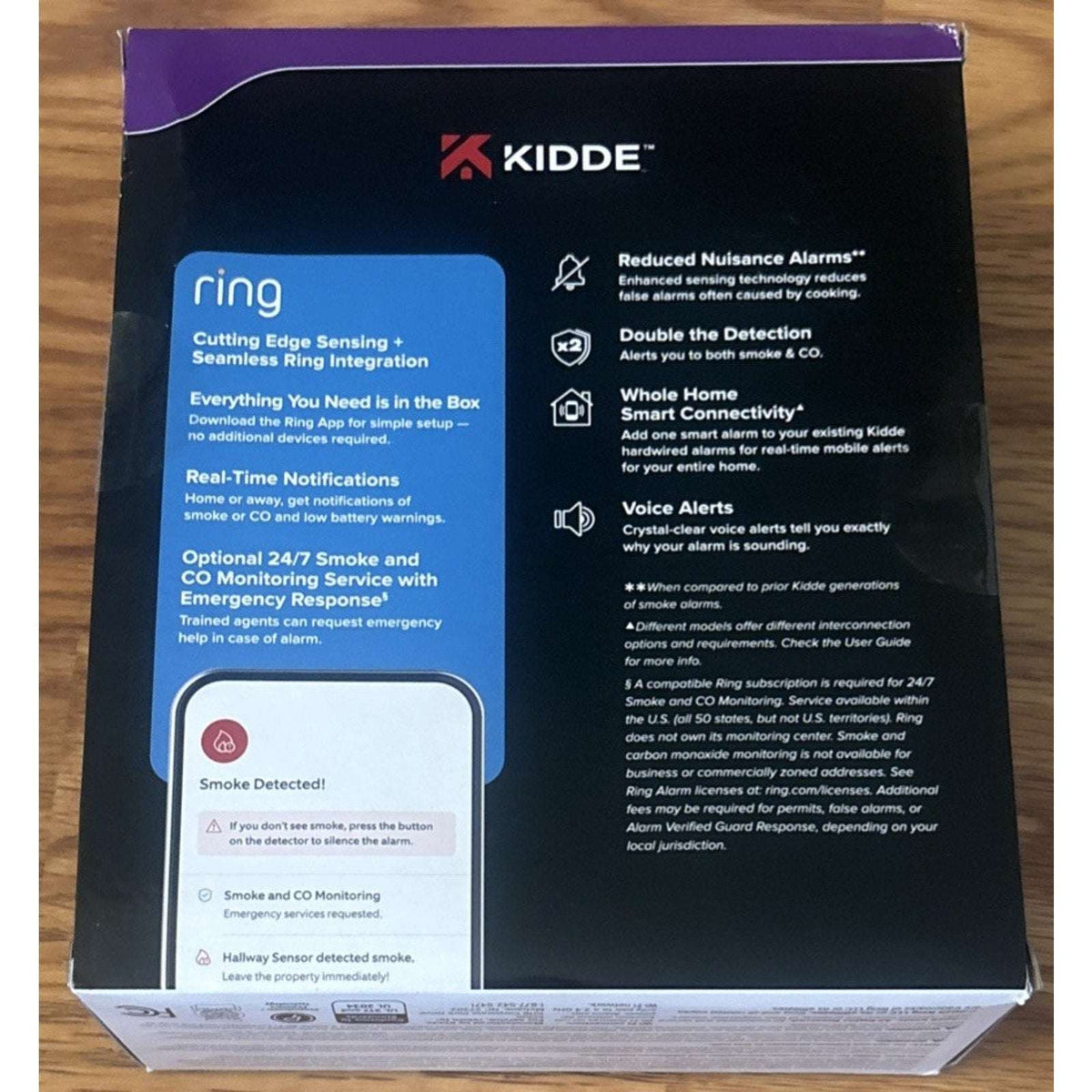 Kidde Ring Enabled Smart Smoke + Carbon Monoxide Alarm Detector Wired RGCUAR-RW