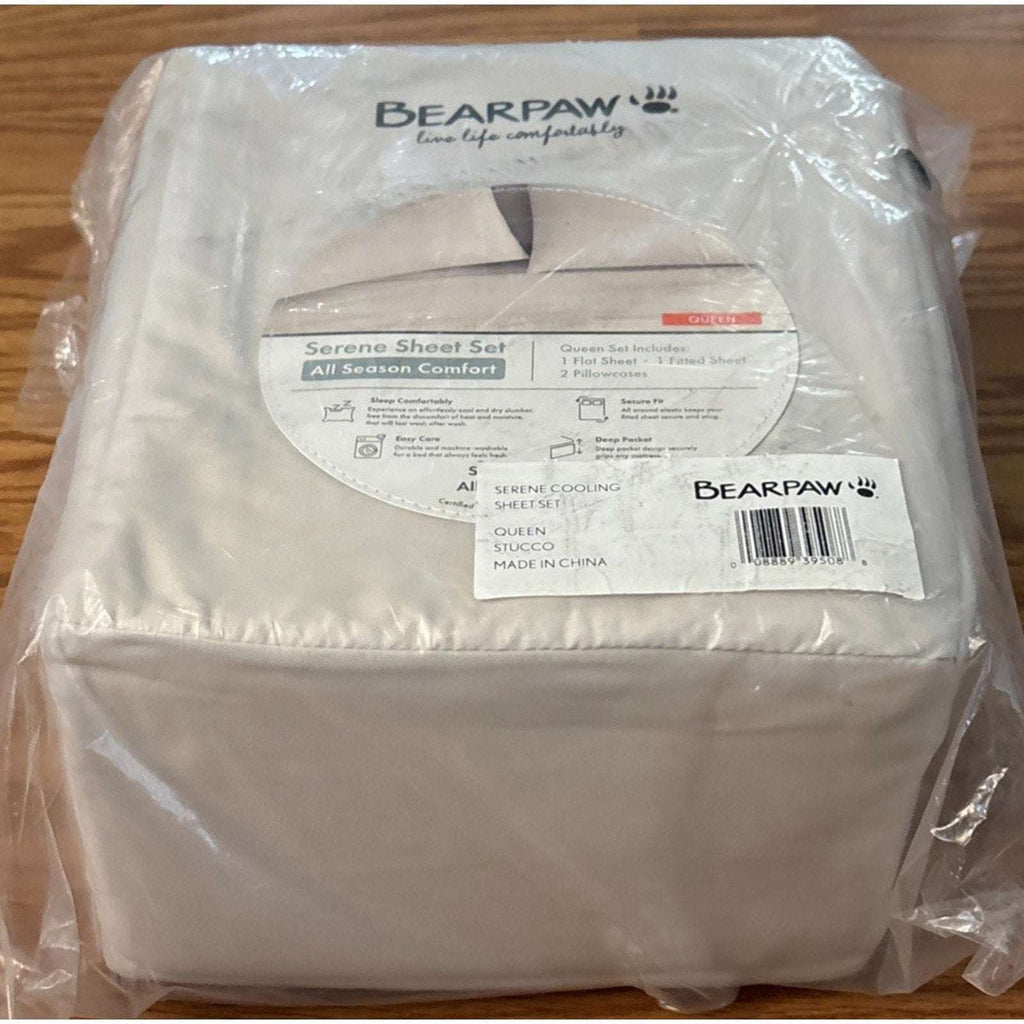 BEARPAW Serene All Season Comfort Queen Size Deep Pocket Sheet Set in Stucco