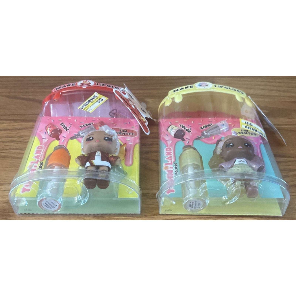 Lot Of 2 YummiLand Doll with DIY Lip Gloss Kit Amber Cinnamon & Nia Candy Fluff