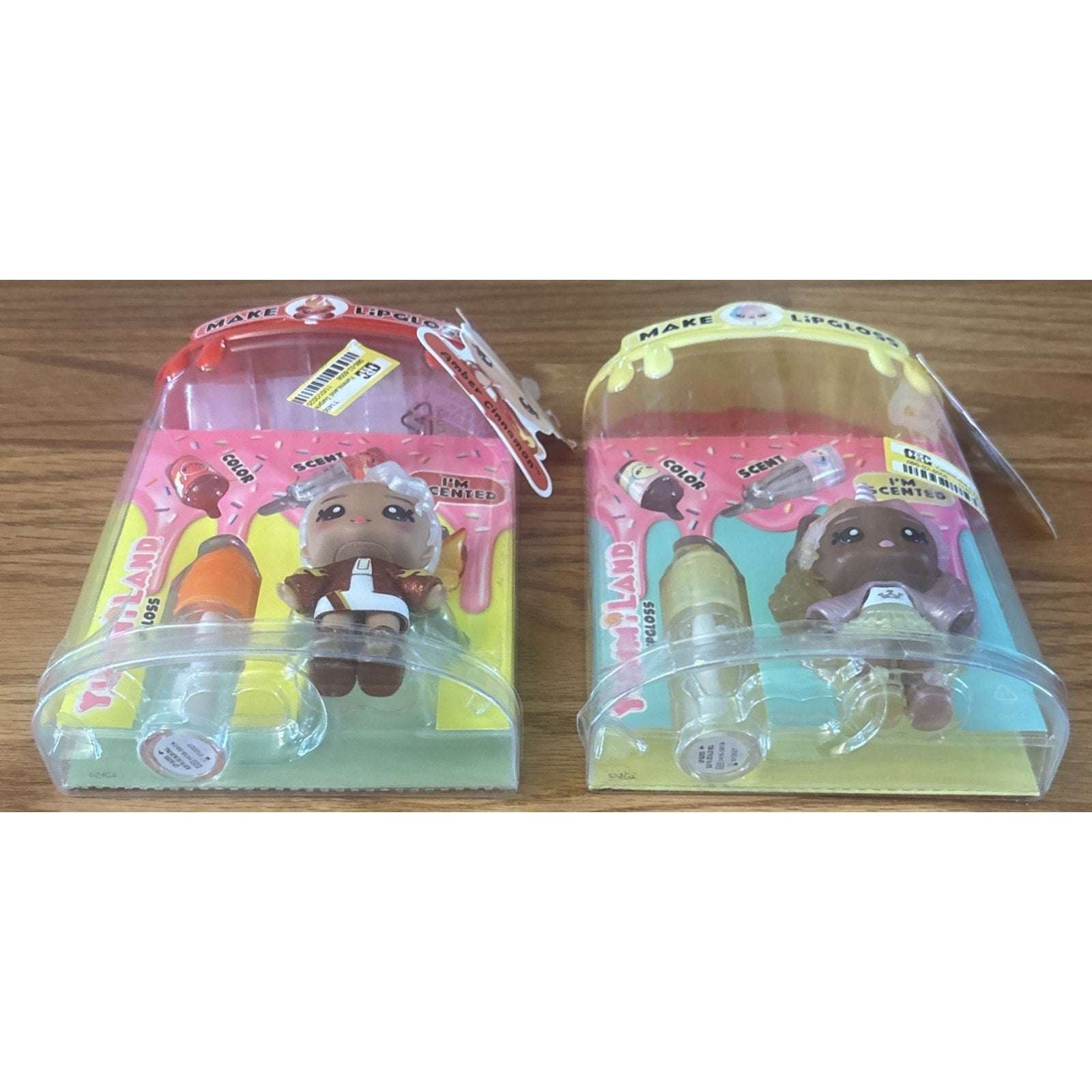 Lot Of 2 YummiLand Doll with DIY Lip Gloss Kit Amber Cinnamon & Nia Candy Fluff