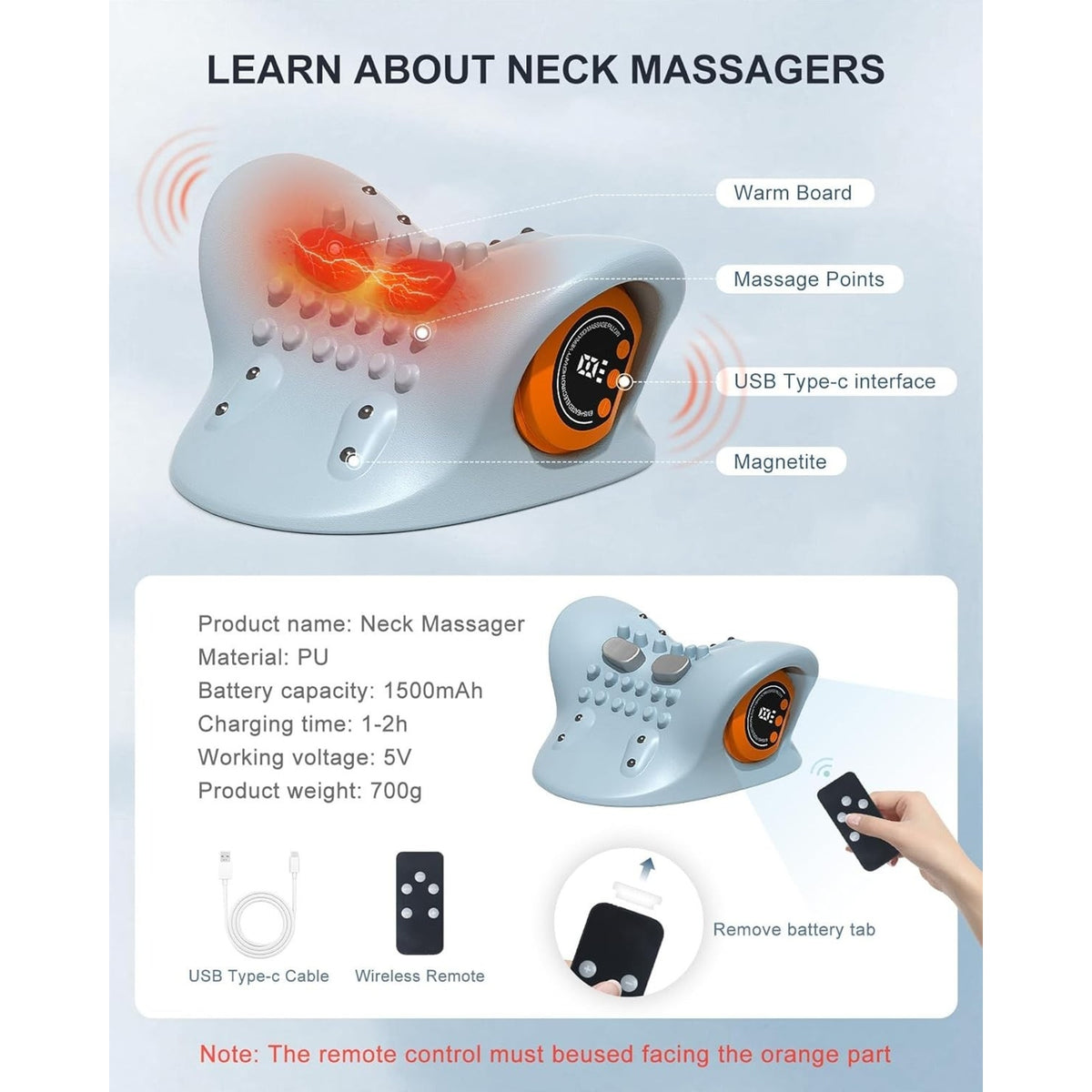 Upgraded Neck Shoulder Massager Device with Heat, Pulse & Vibration Rechargeable