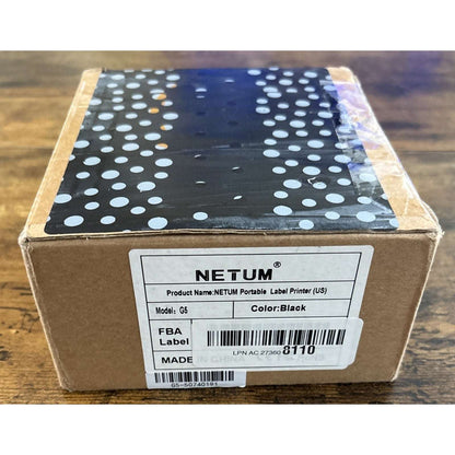 G5 Netum Bluetooth Thermal Label Maker Printer Android IOS Windows Black NEW/OB