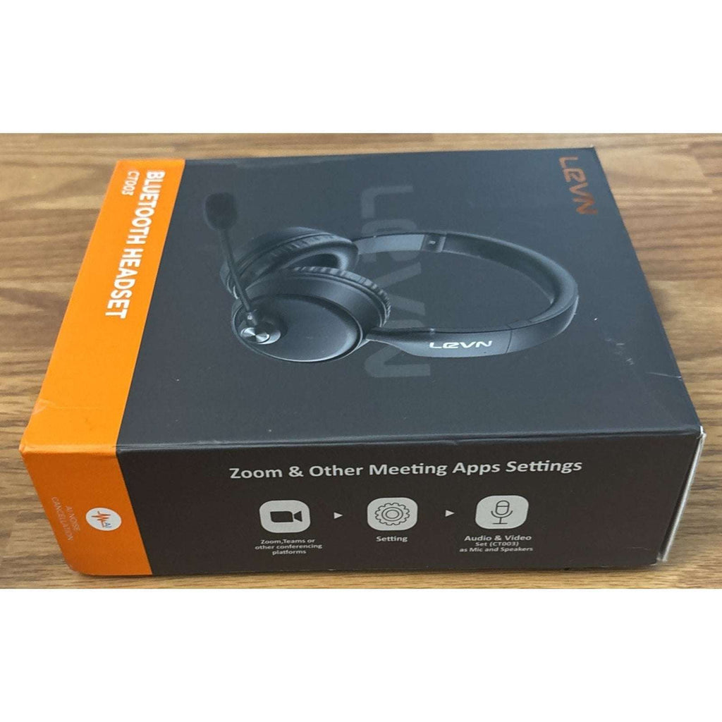 LEVN Bluetooth Headset w/ Microphone, Ai Noise Cancelling Dual Connection CT003
