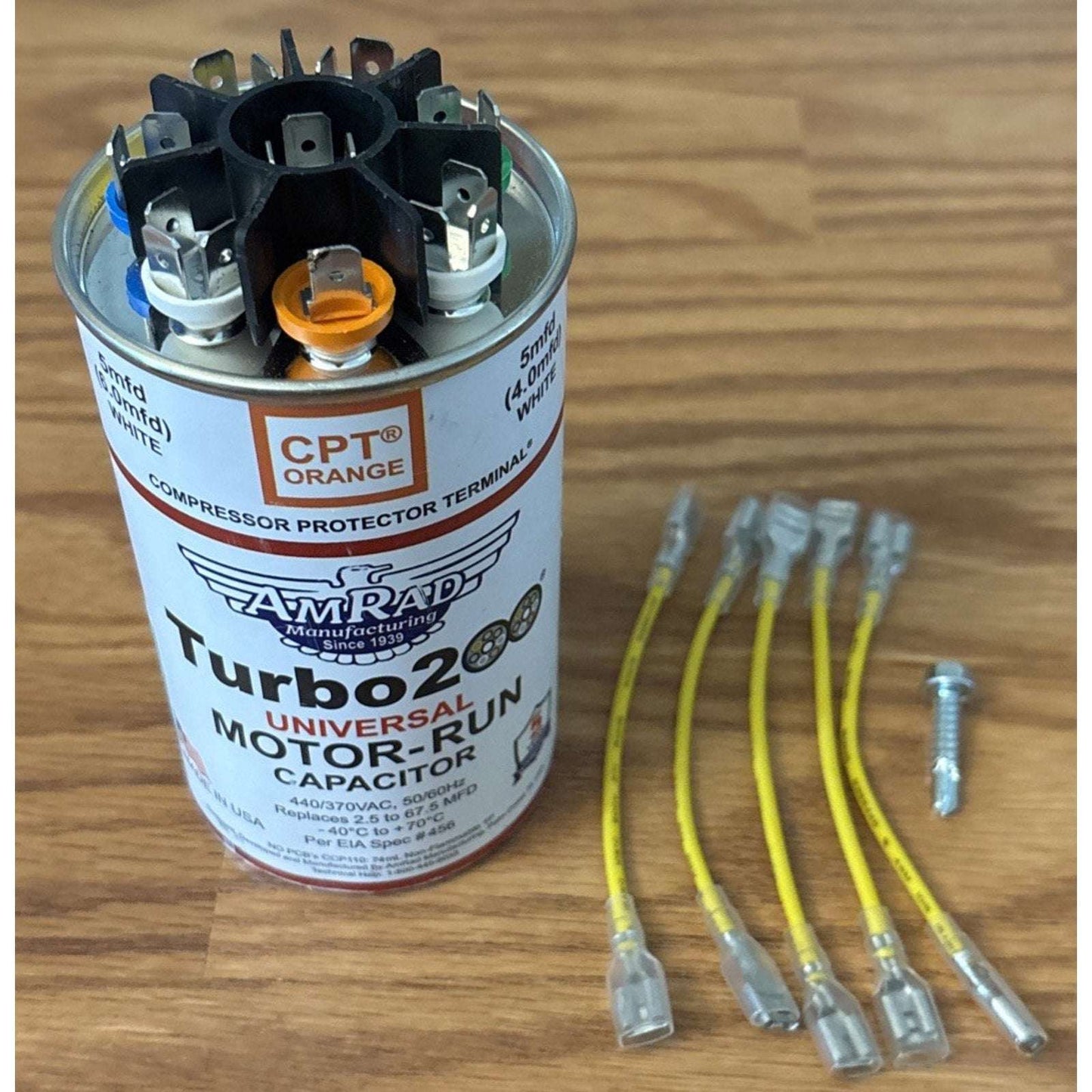 AMRAD Turbo 200 Universal Motor Run Capacitor 2.5 to 67.5 MFD 440/370VAC
