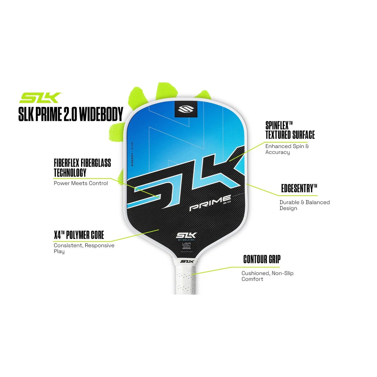 SELKIRK SLK Prime 2.0 Premium Pickleball Set 2 Widebody Paddles, 4 Balls & Bag