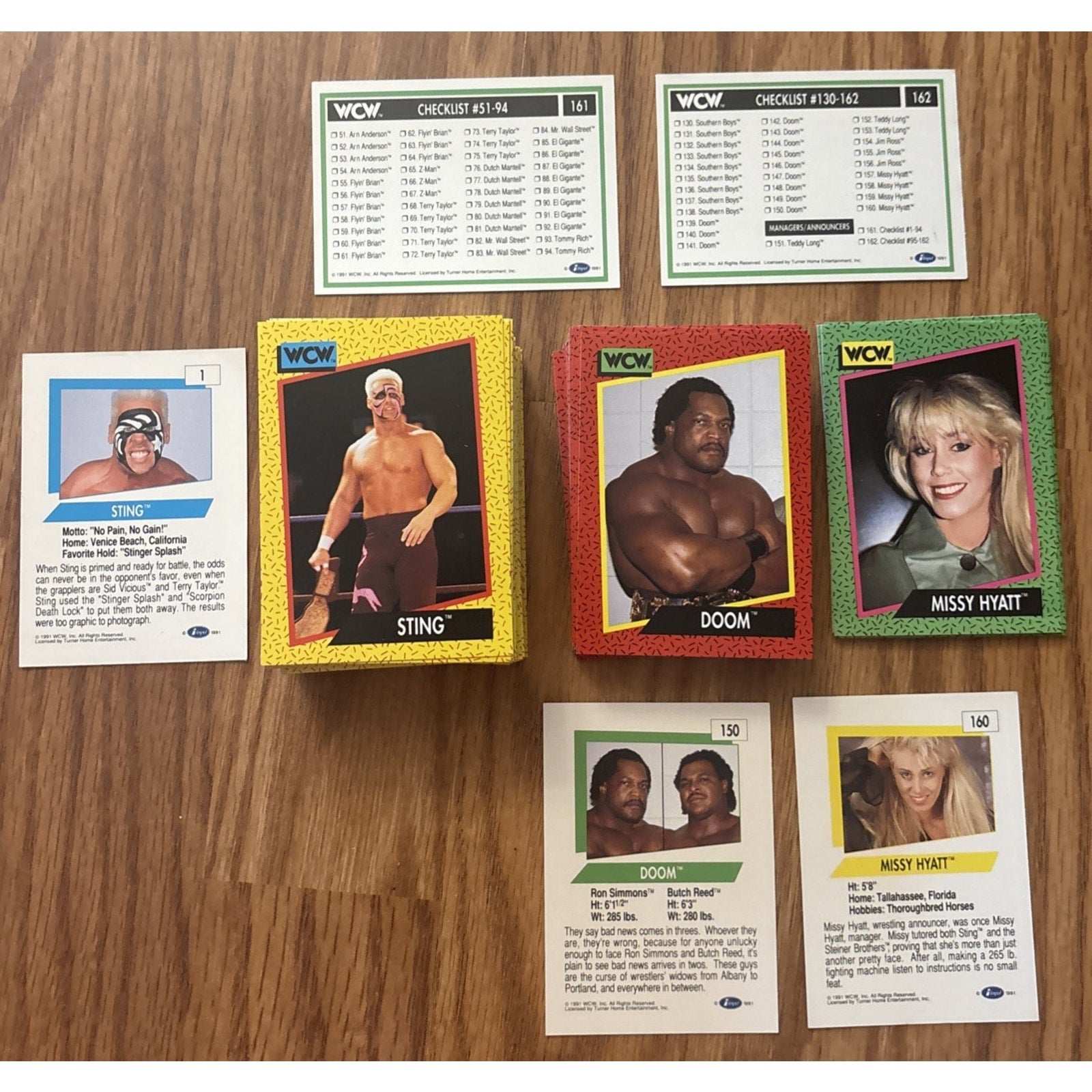 1991 Impel Wrestling WCW 162 Pc Trading Cards Complete Set SID VICIOUS RIC FLAIR
