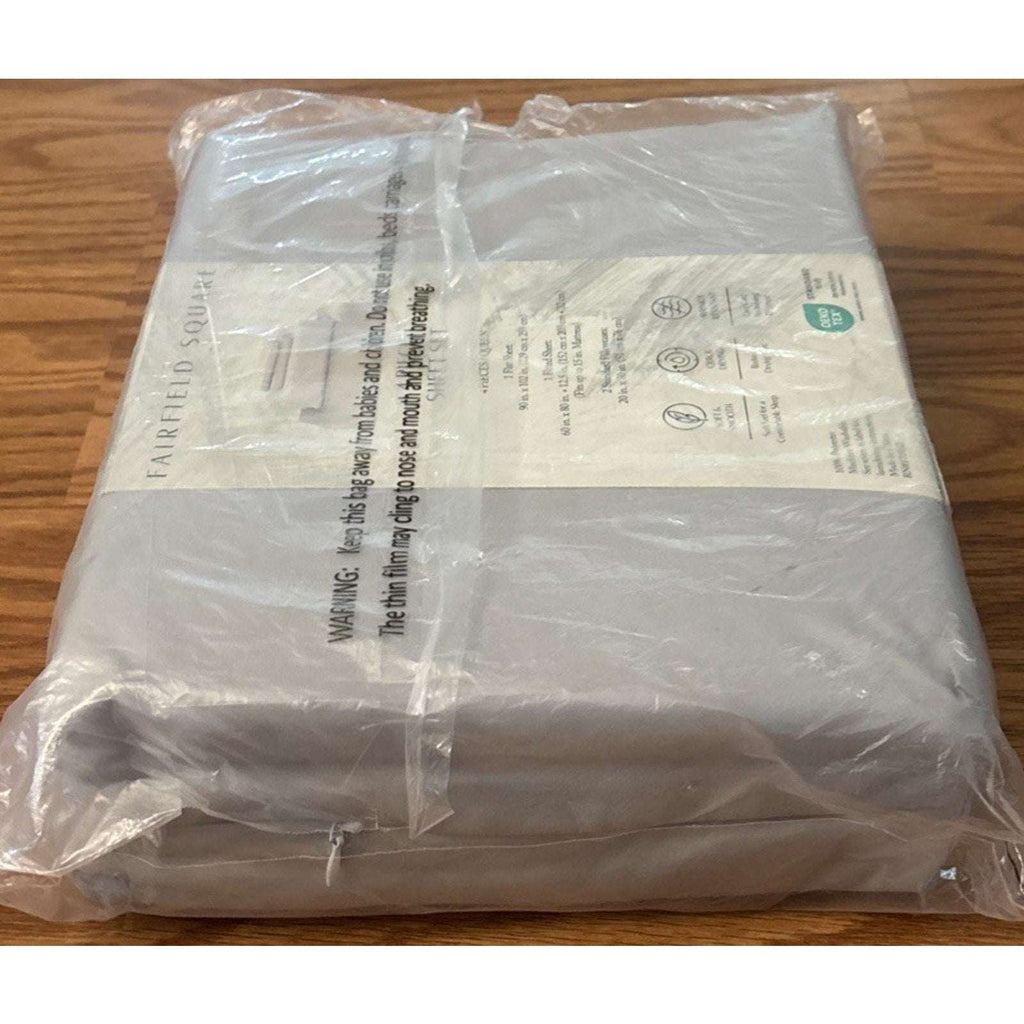 FAIRFIELD SQUARE ULTRA SOFT Wrinkle Resistant 4PC Sheet Set Pewter Gray QUEEN