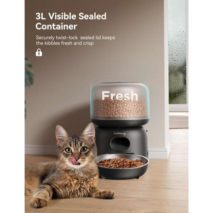 3L Automatic Cat Pet Food Dispenser Feeder w/ APP Control, Up to 10 Meals Daily