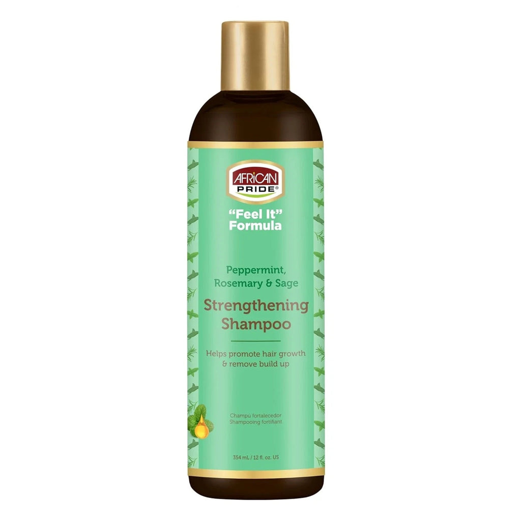African Pride "Feel It" Peppermint, Rosemary & Sage Strengthening Shampoo 12floz