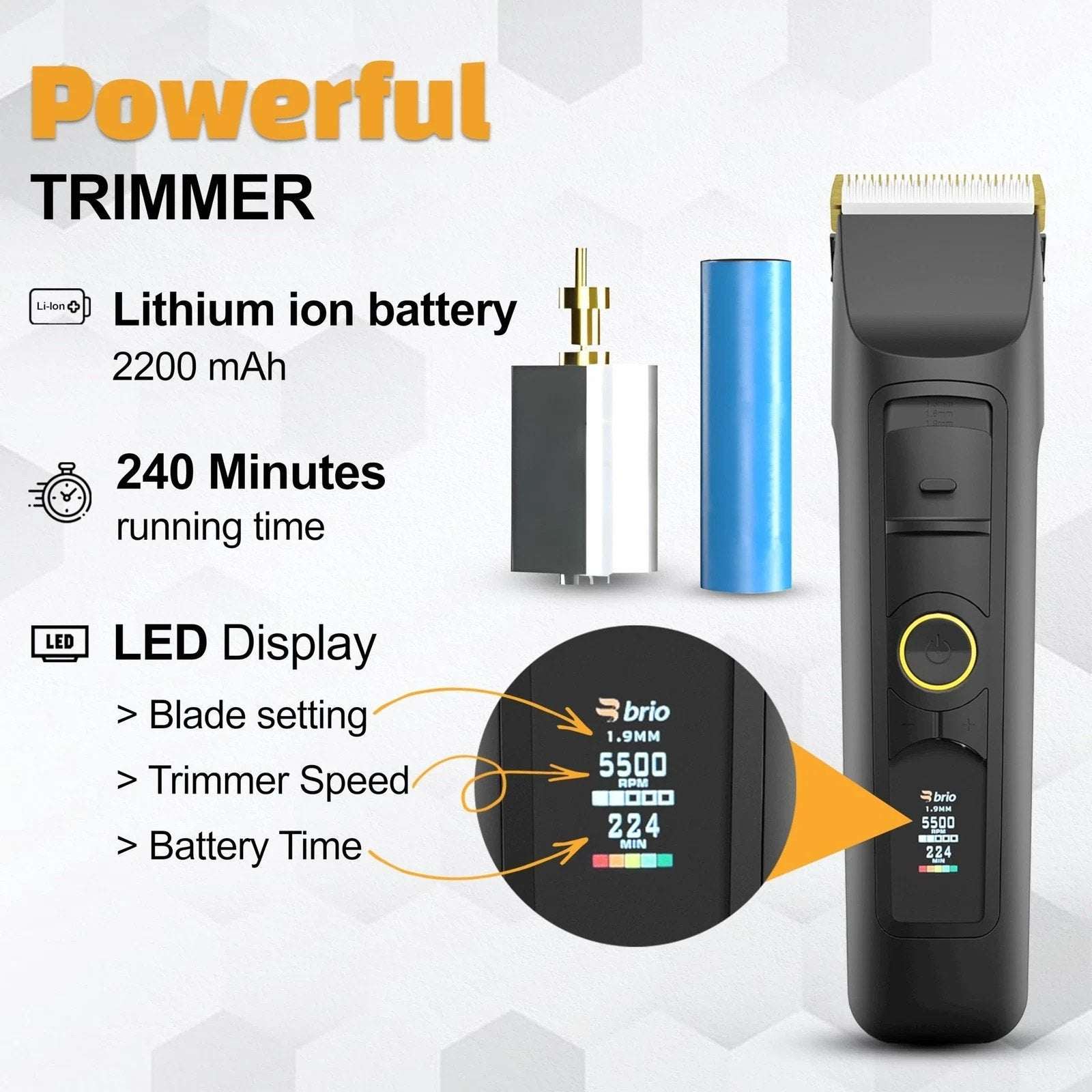 Brio Beardscape V2 Beard & Body Trimmer Cordless w/ Low Friction Ceramic Blade