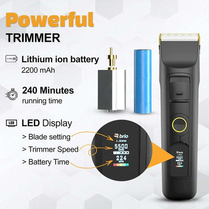 Brio Beardscape V2 Beard & Body Trimmer Cordless w/ Low Friction Ceramic Blade