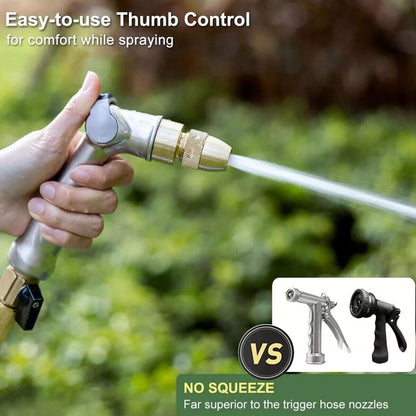 Professional 100% Heavy Duty Metal Garden Water Hose Nozzle w Thumb Control