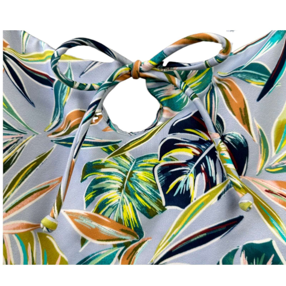 Beach Betty by Miracle Brands Blue Tropical Floral Keyhole SwimSuit X Large