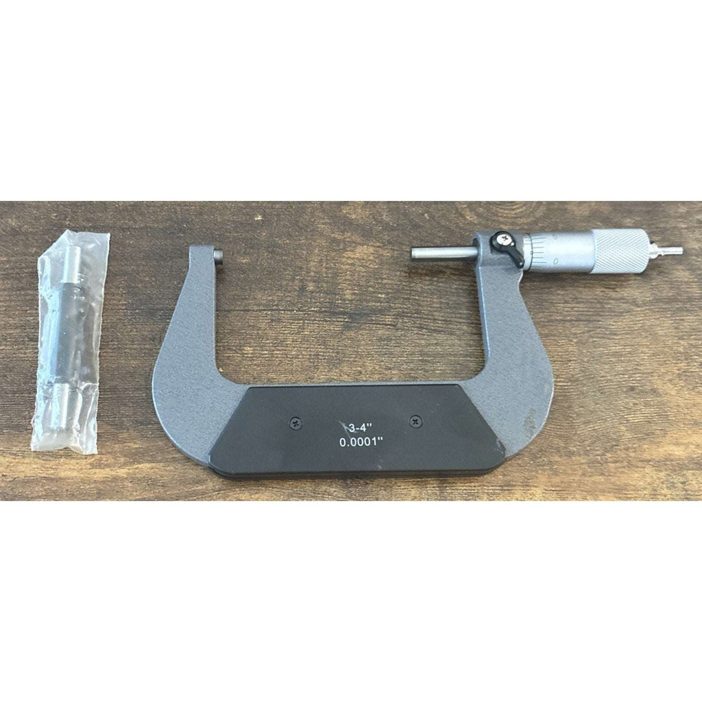 3-4" Outside Diameter Micrometer Accuracy 0.0001" Carbide w Ratchet Stop Thimble
