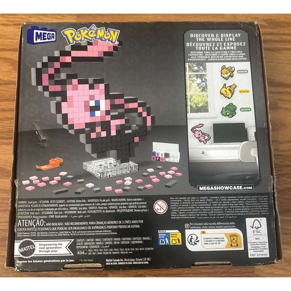 MEGA BLOKS Pokemon Mew Pixel Art 434 Piece Building Toy Set HWR80 - Retired 2025