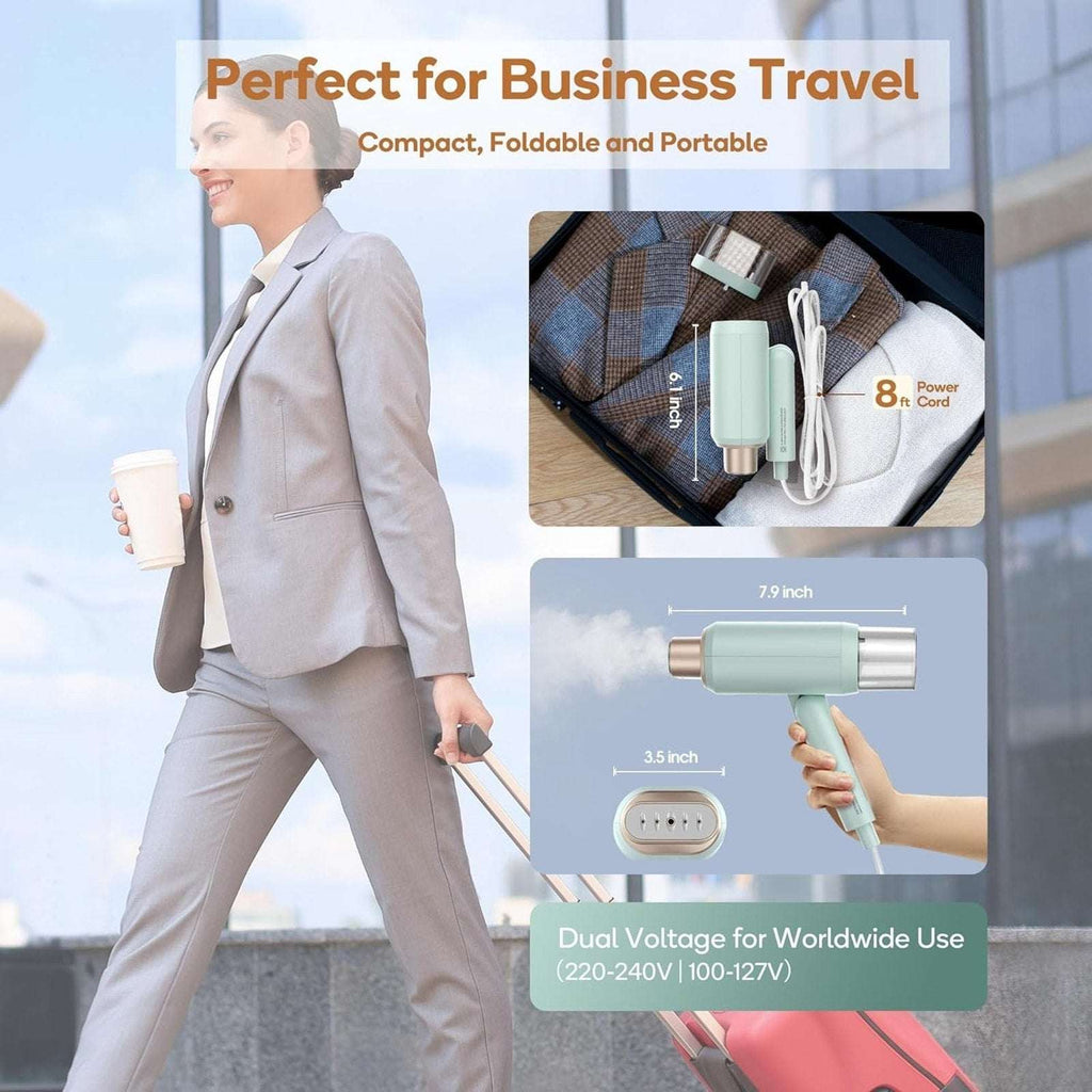 Newbealer Handheld 120V/220V Dual Voltage Foldable Clothes Garment Steamer Press