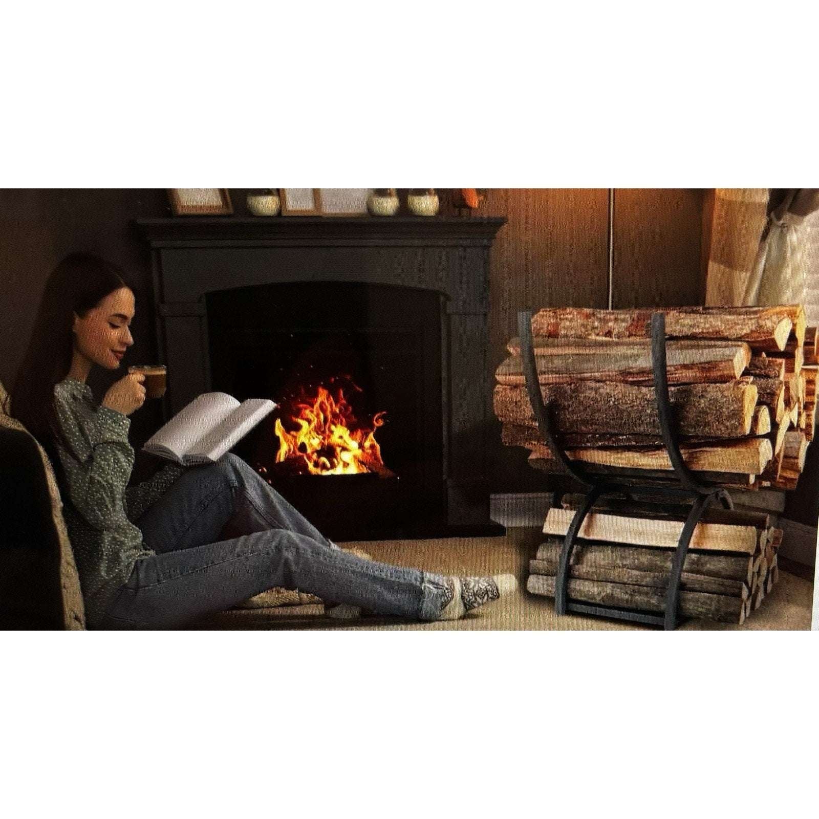 Heavy Duty Firewood Log Rack Indoor/Outdoor Fireplace Wood Storage Stand Holder