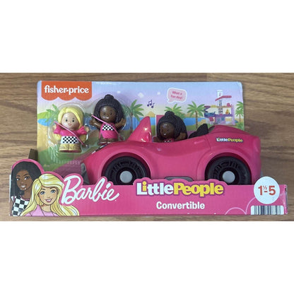 Fisher Price Little People BARBIE Convertible Car with Sounds + 3 Figures NEW