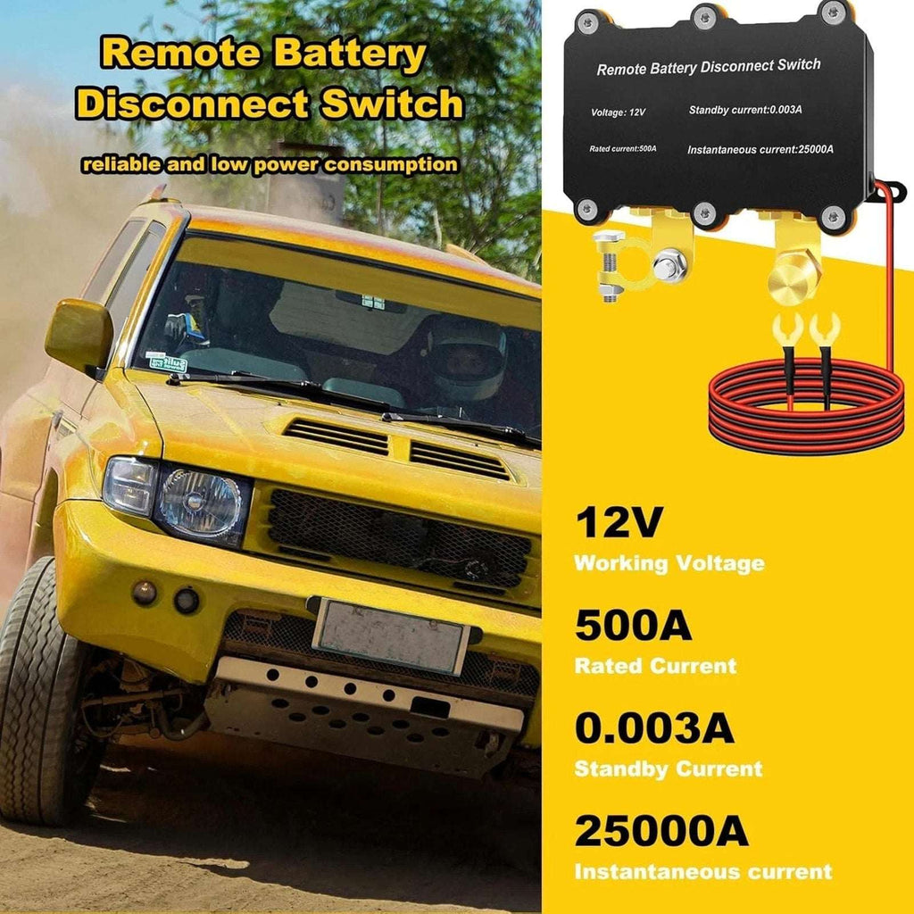 500A Remote Battery Disconnect Kill Switch 12V for Car Truck RV Heavy Duty Kit