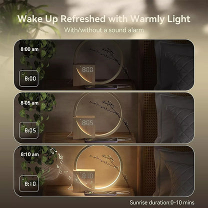 Vivilumens Sunrise Wake-Up Light Alarm White Noise Machine w USB Phone Charging