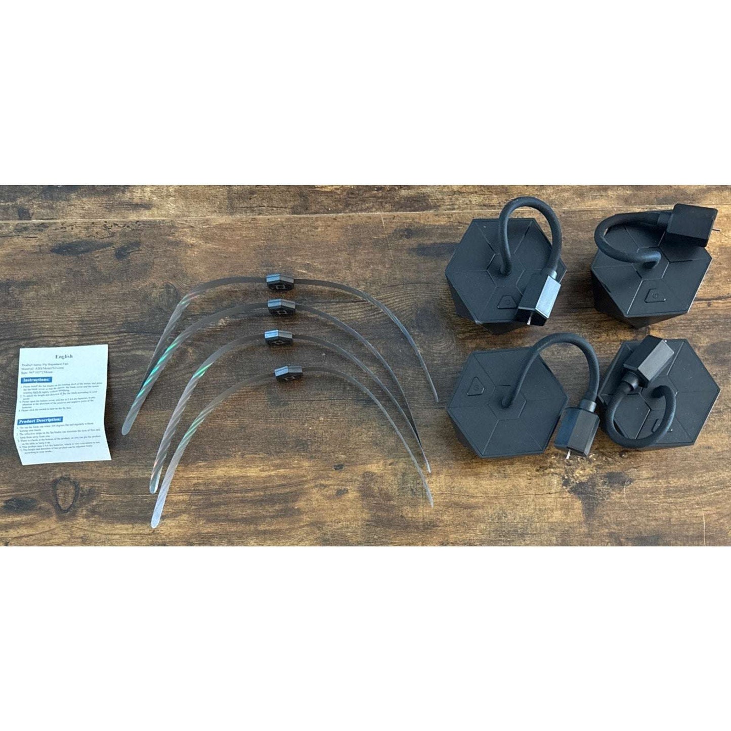 4x Portable Bug Insect Fly Repellent Fan Battery Powered Tabletop/Hanging Bendab