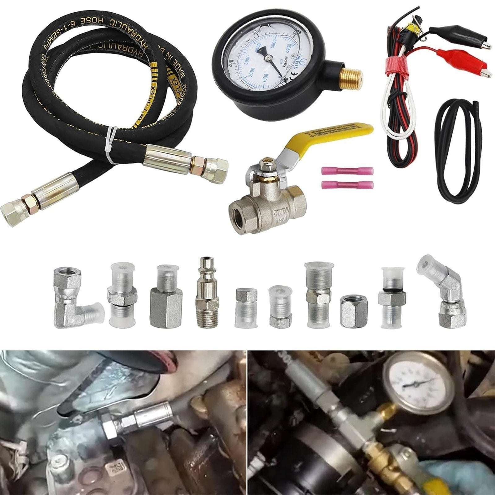 Ford F250 F350 6.0L & 7.3L Powerstroke 6000PSI Fuel Pressure Test Kit Hpop Gauge