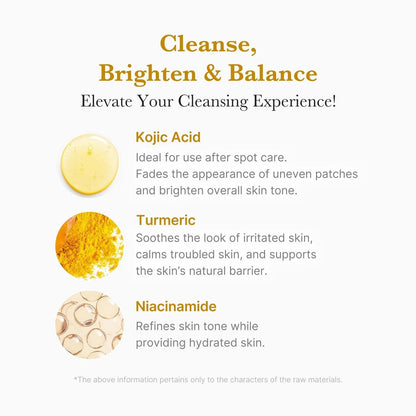 MEDICUBE Kojic Acid Turmeric Toning Cleanser, 4.23 oz New/Sealed EXP 12/2027