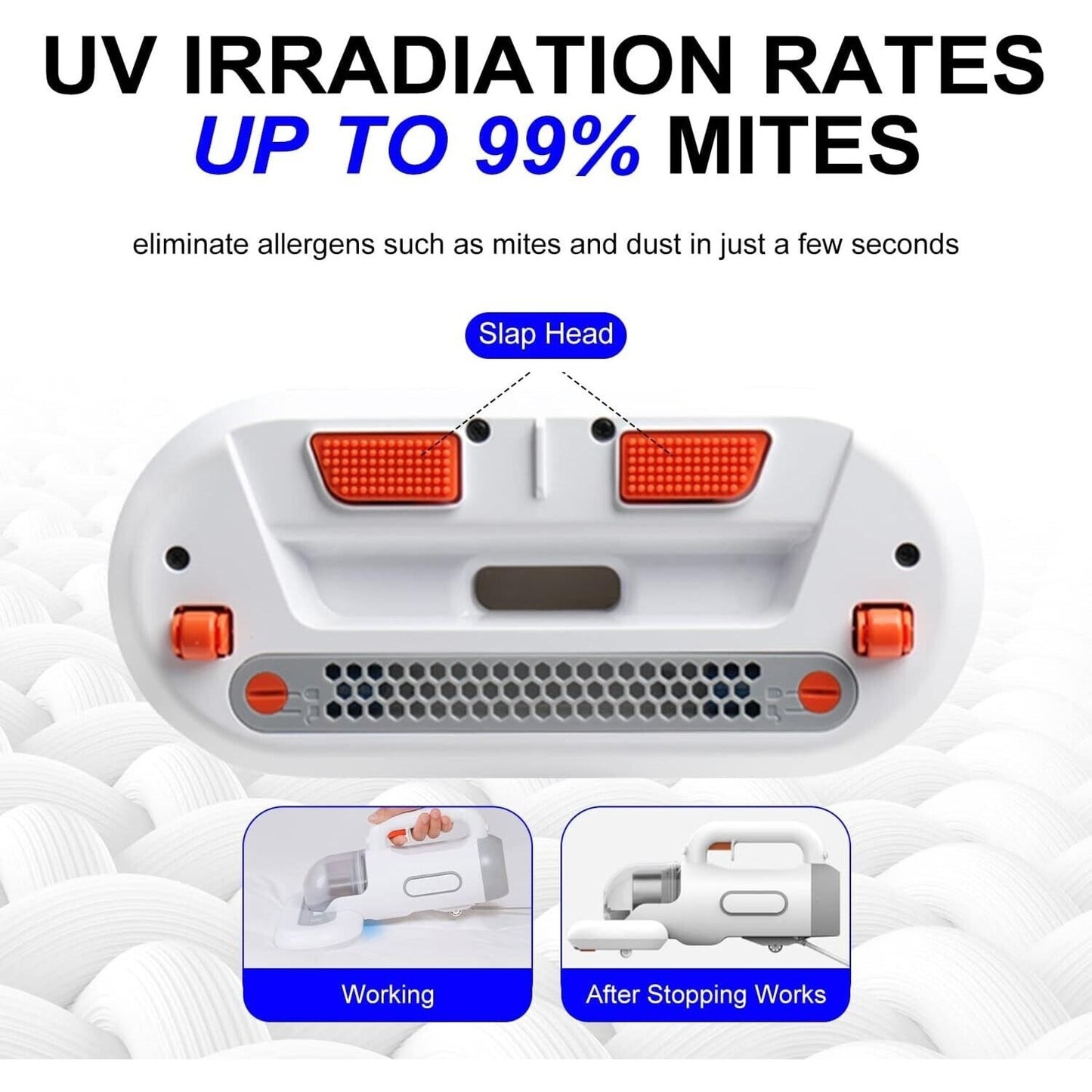 SWDK Handheld Mattress UV Vacuum Cleaner 450W 12Kpa High Frequency Low Noise