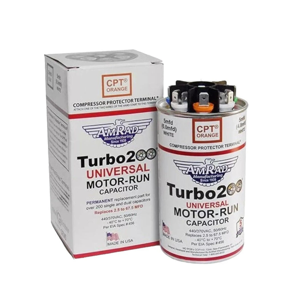 NEW Turbo 200 Motor Run Capacitor Amrad Universal 2.5-67.5 MFD Capacitor