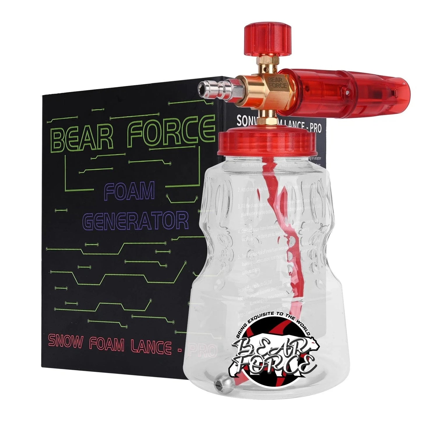 BEAR FORCE 360° Rotating Big Mouth Snow Foam Lance Generator 1/4” Quick Connect