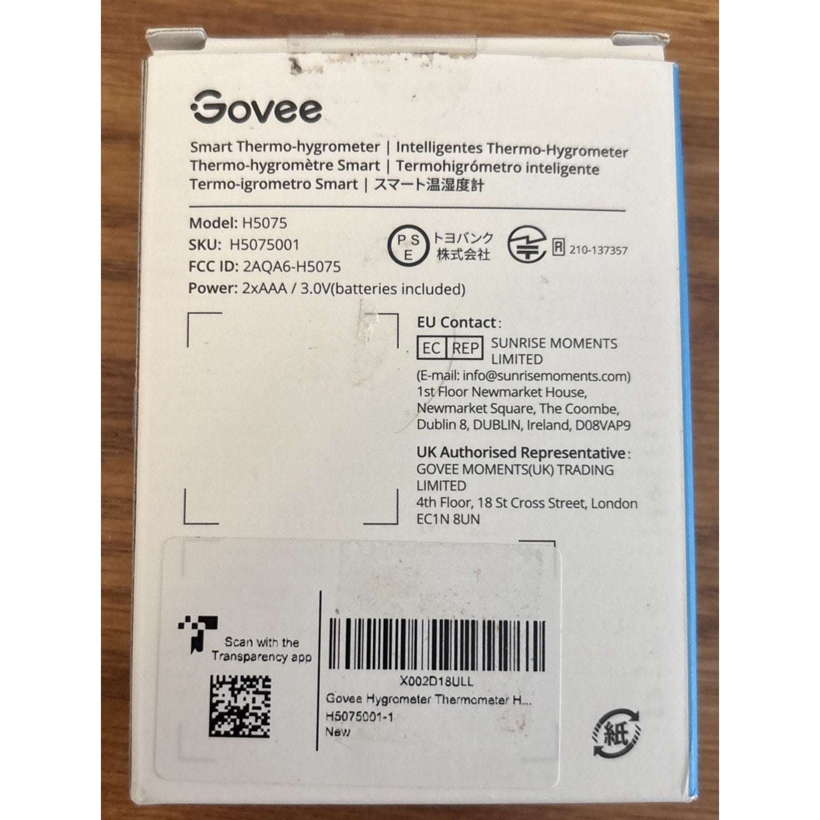 Govee Smart Thermo-Hygrometer H5075 Temperature & Humidity Sensor App Control