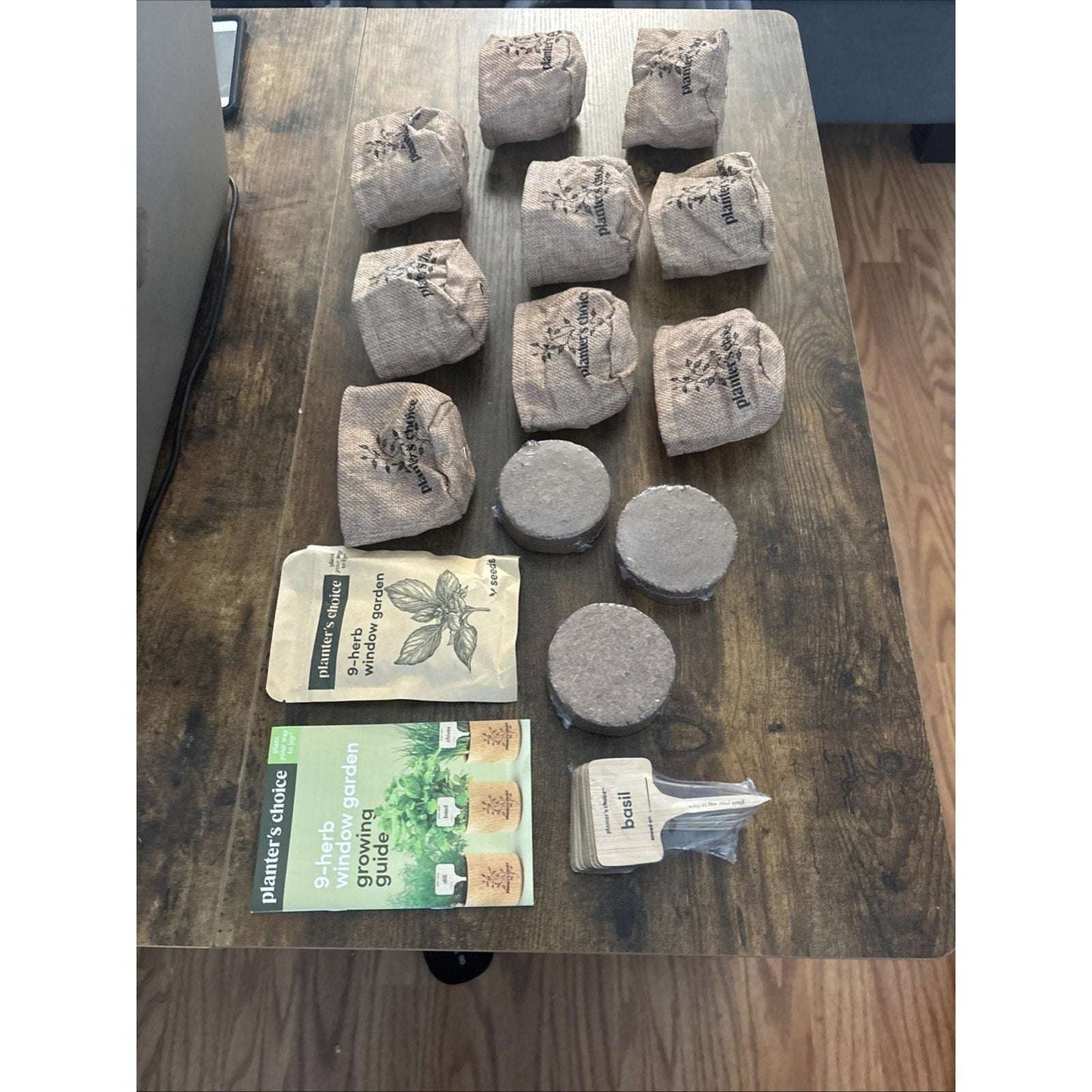 9 Herb Indoor Window Garden Kit Dill Basil Chives Thyme Sage Parsley Cilantro ++