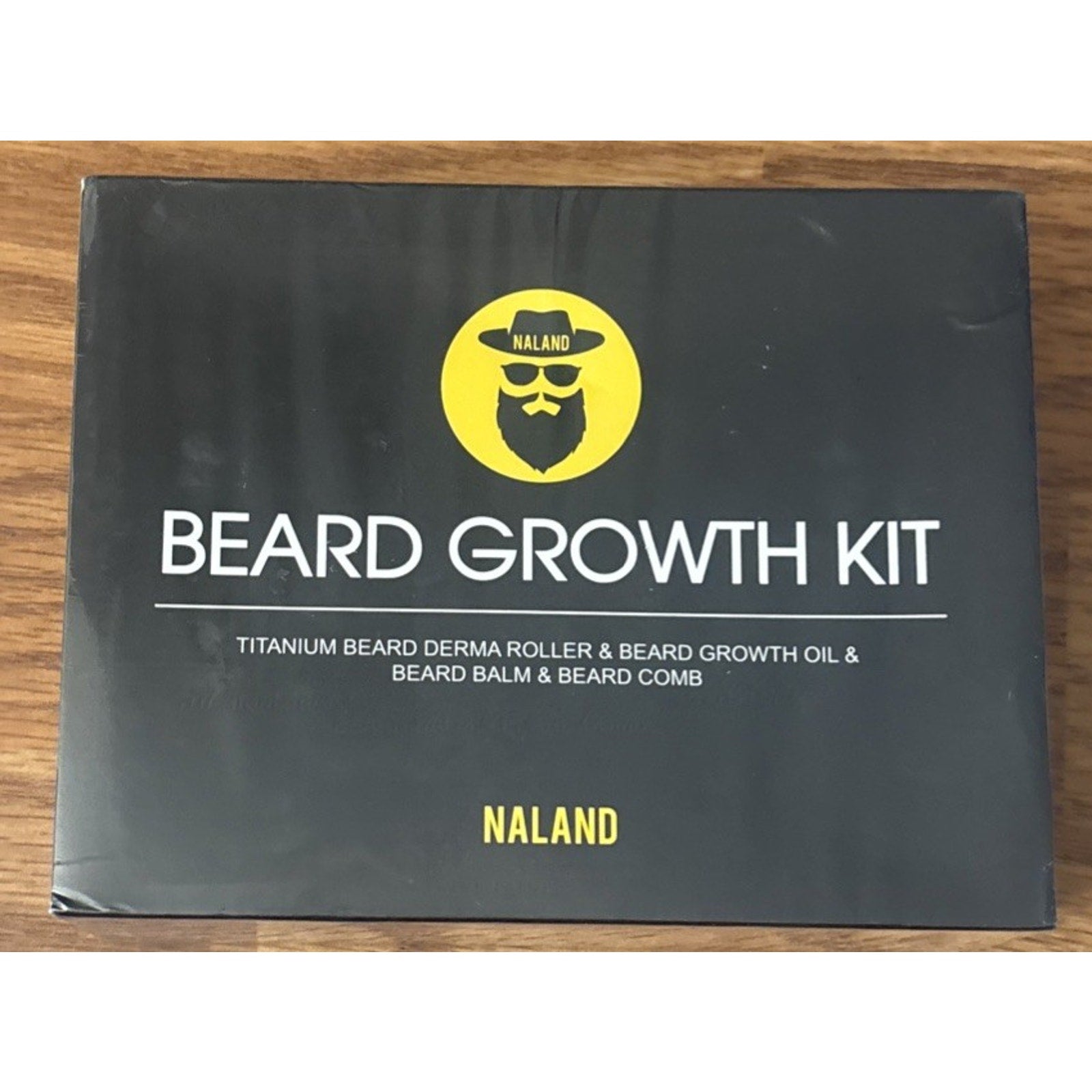 Naland Beard Growth Kit - Growth Oil (2oz), Beard Balm, Beard Comb & Massager