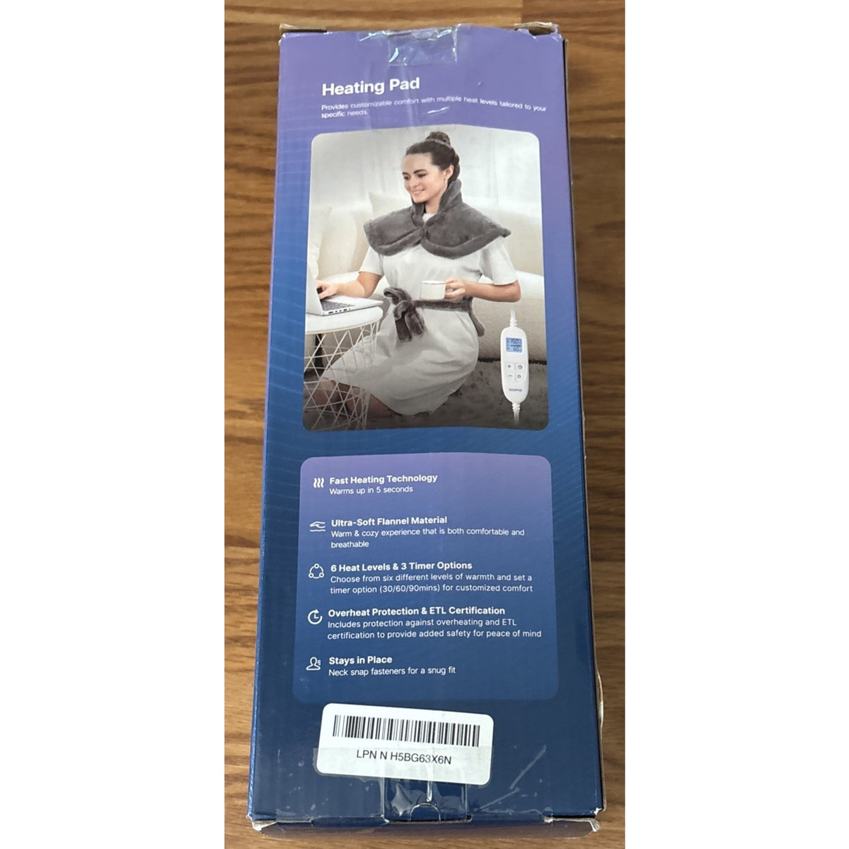 RENPHO Wearable Fast Heating Pad Neck Back & Shoulder w 6 Levels & 3 Timers