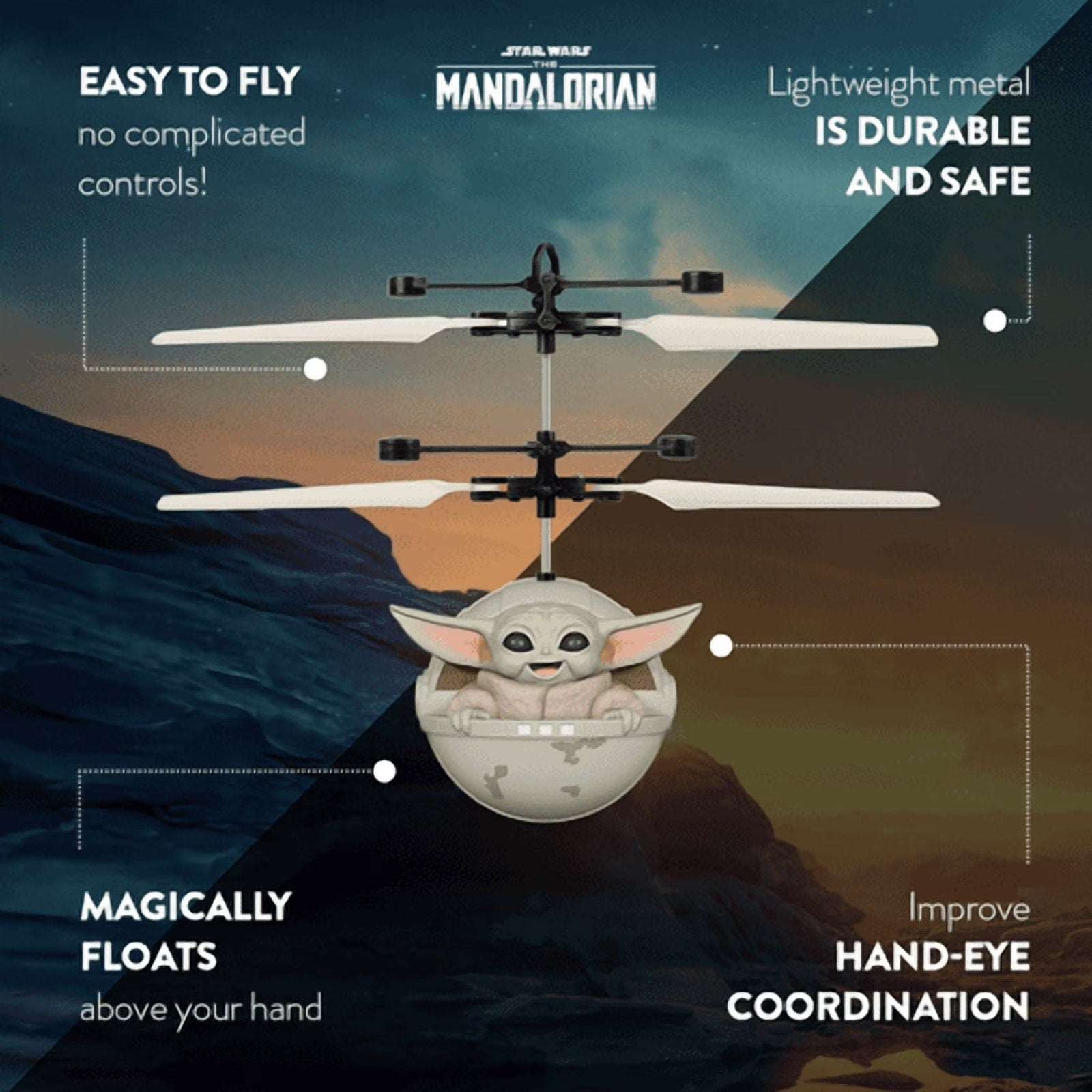 Star Wars Mandalorian The Child Motion Sensing Flying Helicopter Baby Yoda Drone