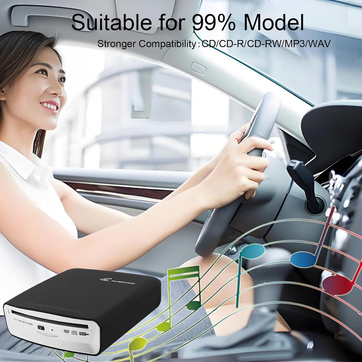 Portable External USB & Bluetooth Car DVD CD MP4 MP3 Player Plug & Play SX2800A