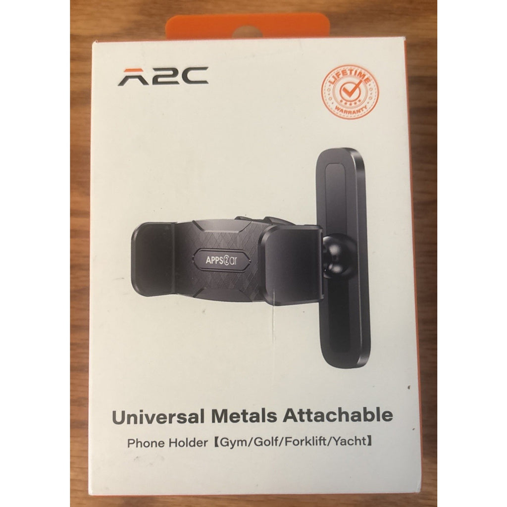 A2C Universal Magnetic Phone Holder Mount for Gym, Golf Cart, Streaming - Black