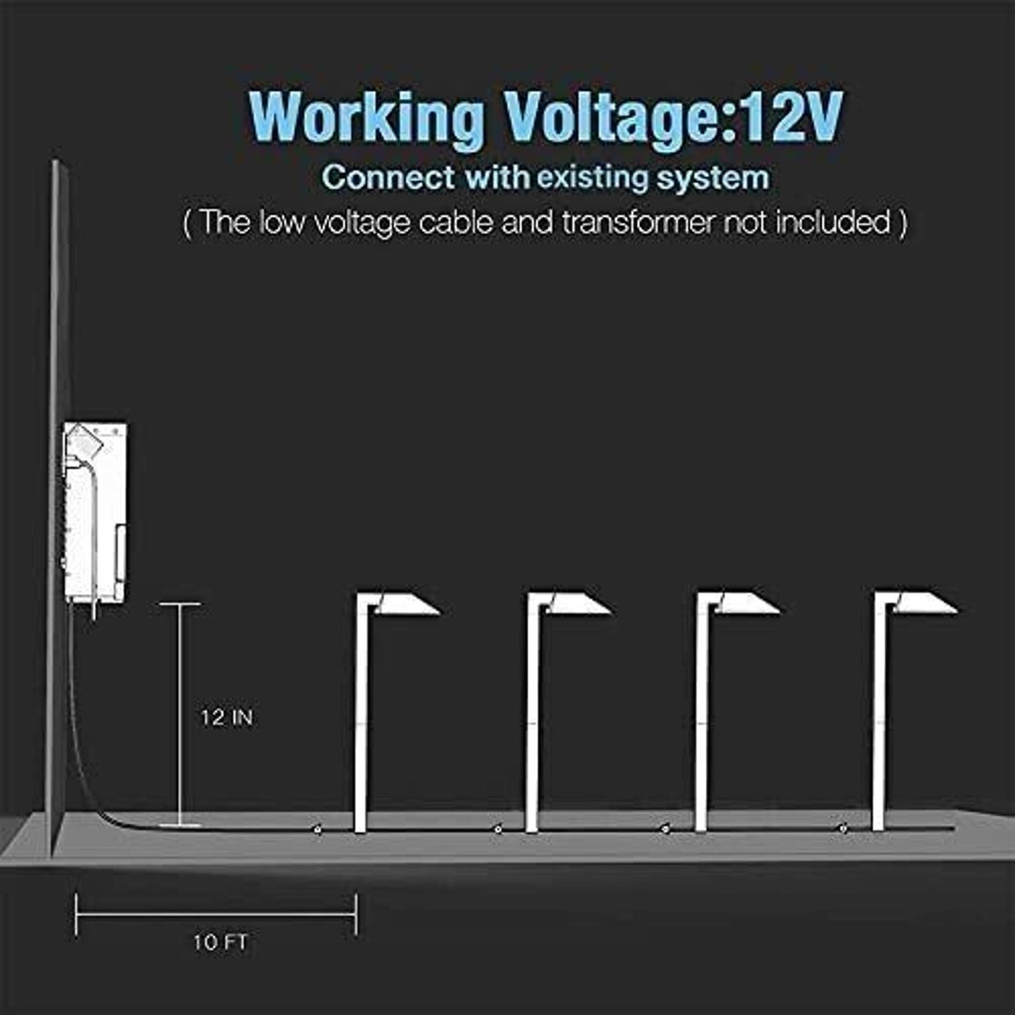 GOODSMANN Low Voltage Landscape Pathway Light 0.6W LED Sidewalk Light