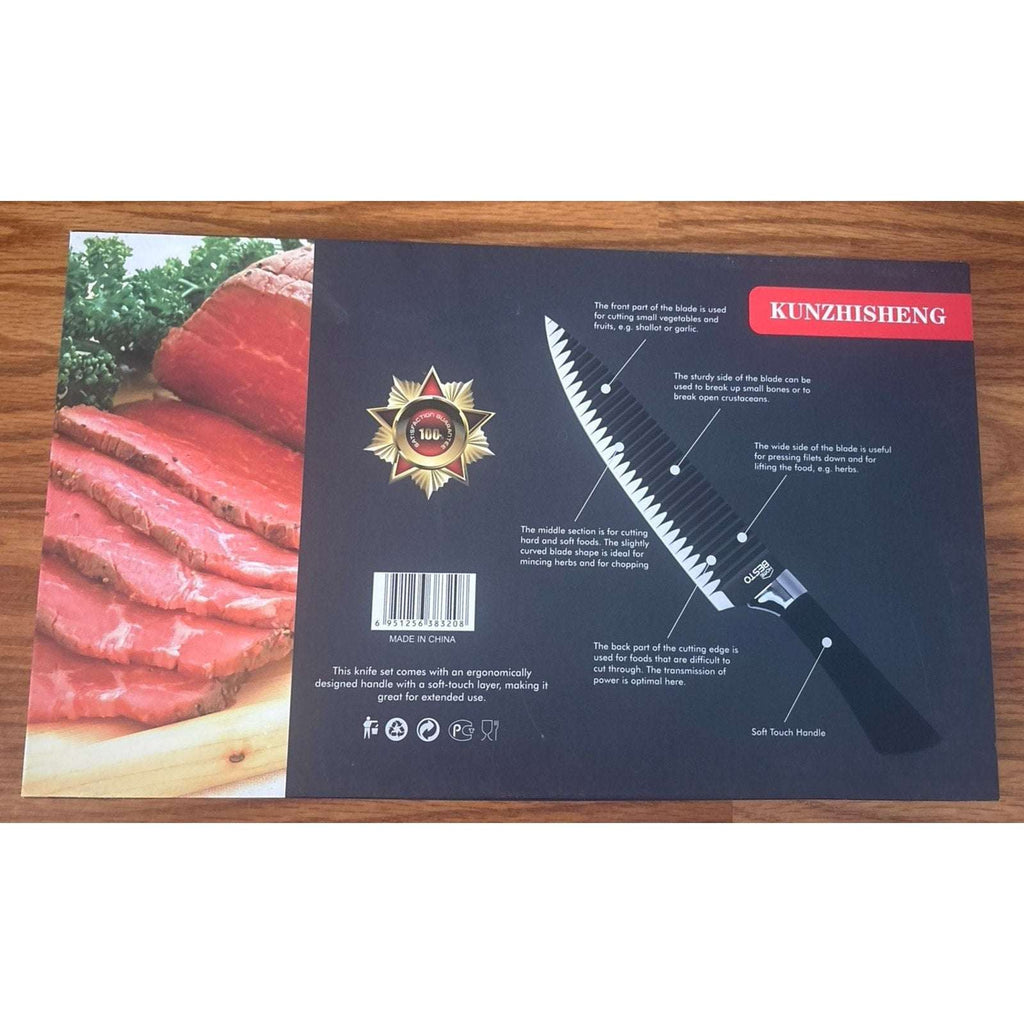 Culinary Knife Set Non Stick, Soft Touch Anti-Slip Handle 6 Piece Set ER-0238A