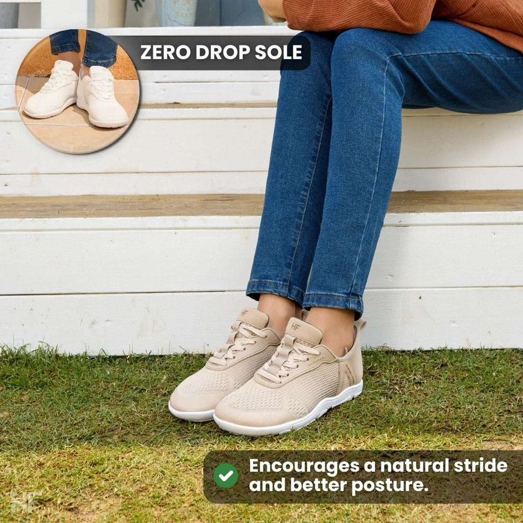 Hike Footwear HF Stride Beige Barefoot Sneakers Unisex Size EU 36 W 6 M 4