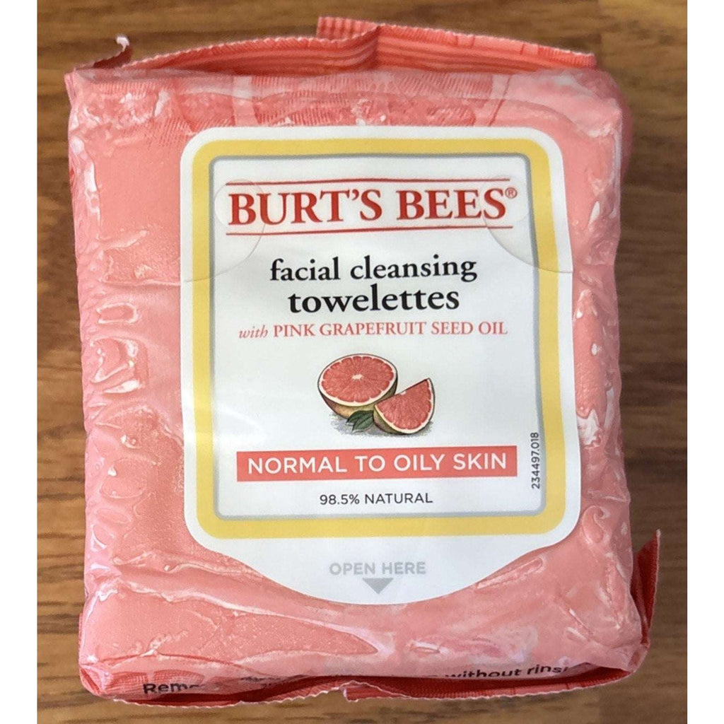 3 Packs Burt's Bees Facial Cleansing Towelettes Pink Grapefruit 90 Total Wipes