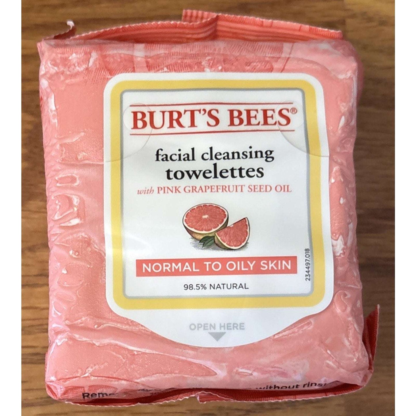 3 Packs Burt's Bees Facial Cleansing Towelettes Pink Grapefruit 90 Total Wipes