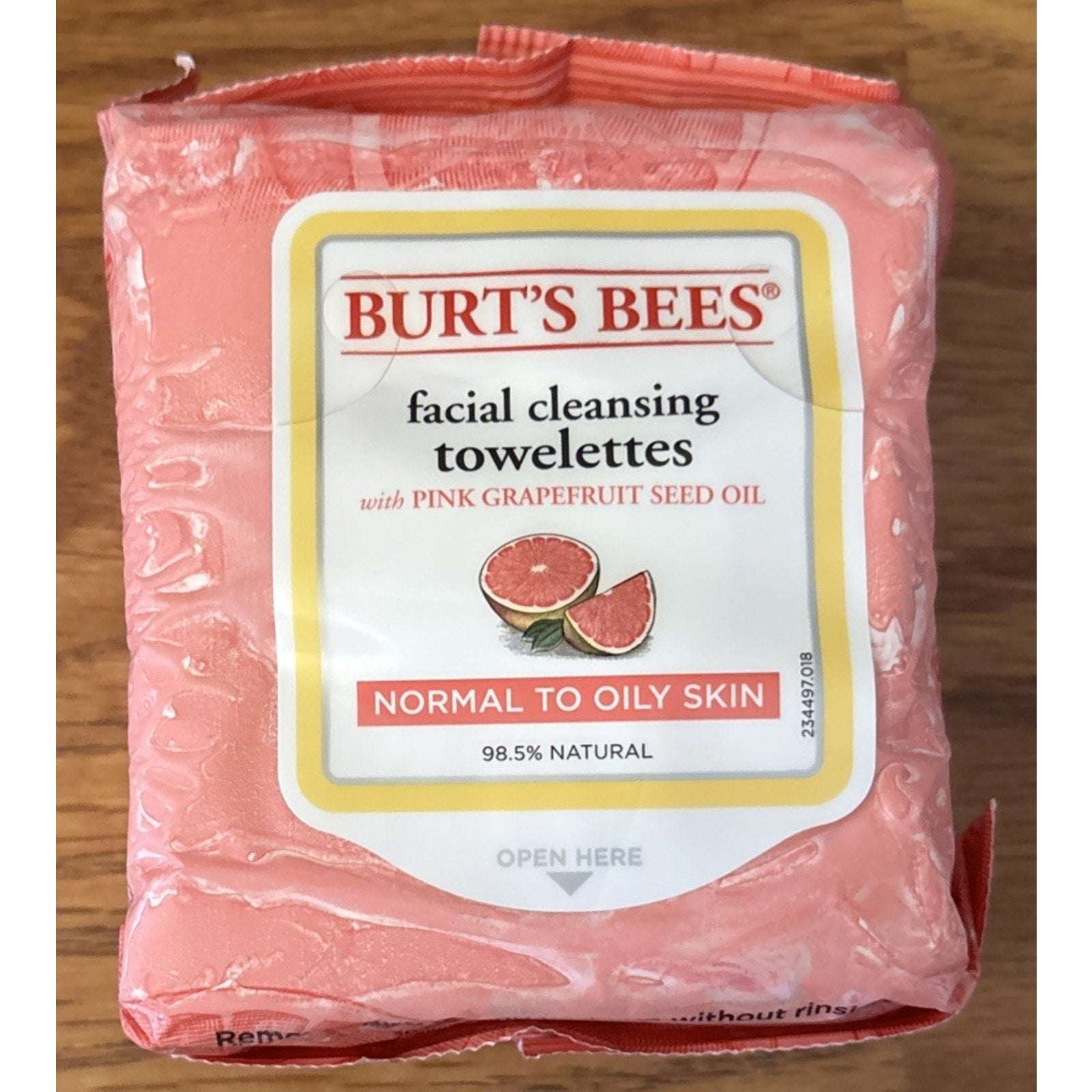 3 Packs Burt's Bees Facial Cleansing Towelettes Pink Grapefruit 90 Total Wipes