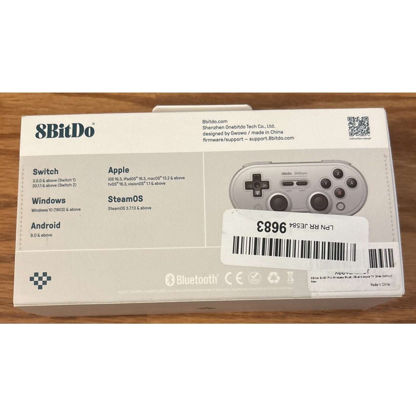 8BitDo SN30 Pro Wireless Bluetooth Controller - Gray Hall Effect Switch Windows+