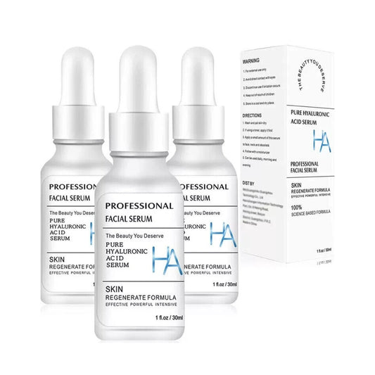 HA PROFESSIONAL 100% PURE Intensive HYALURONIC ACID FACIAL SERUM 3-Pack 08/2026